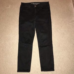 American Eagle Hi-rise Jeggings crop black sz 8